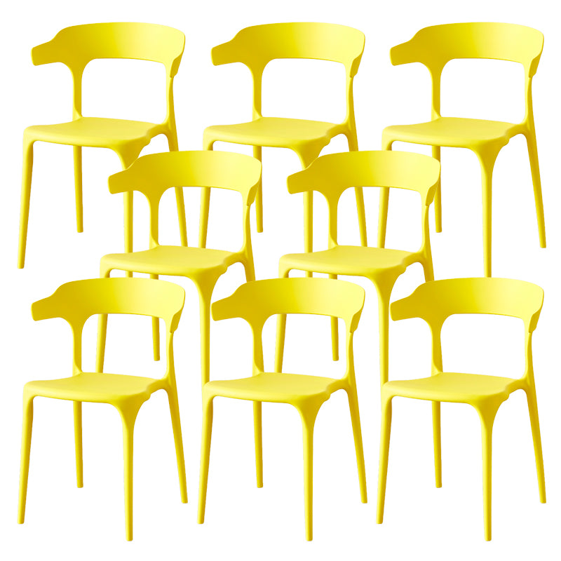 Contemporary Indoor-Outdoor Plastic Open Back Stackable Dining Side Chair