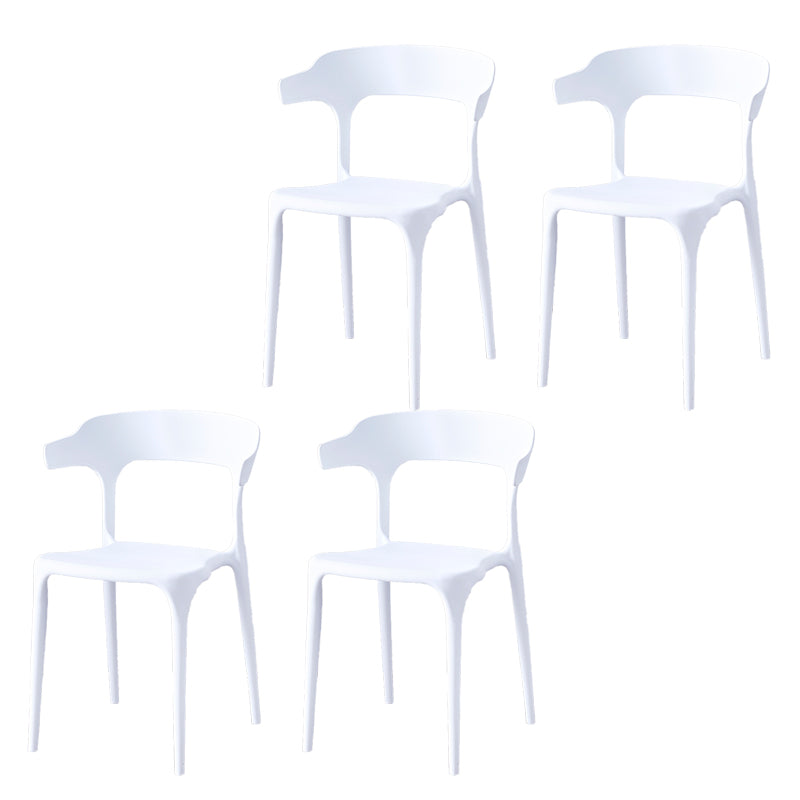 Contemporary Indoor-Outdoor Plastic Open Back Stackable Dining Side Chair