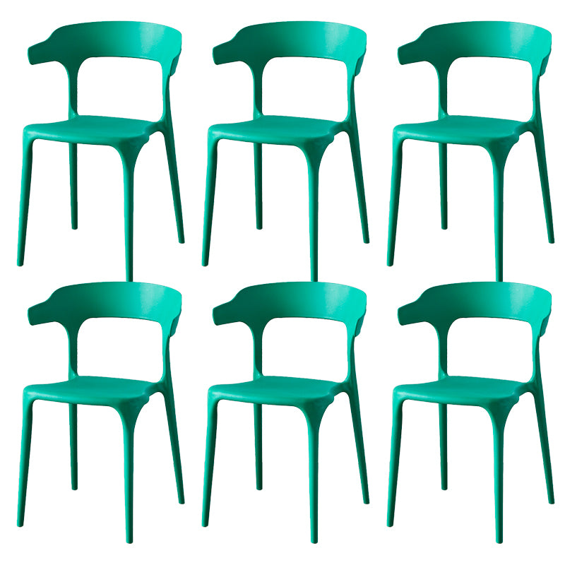 Contemporary Indoor-Outdoor Plastic Open Back Stackable Dining Side Chair