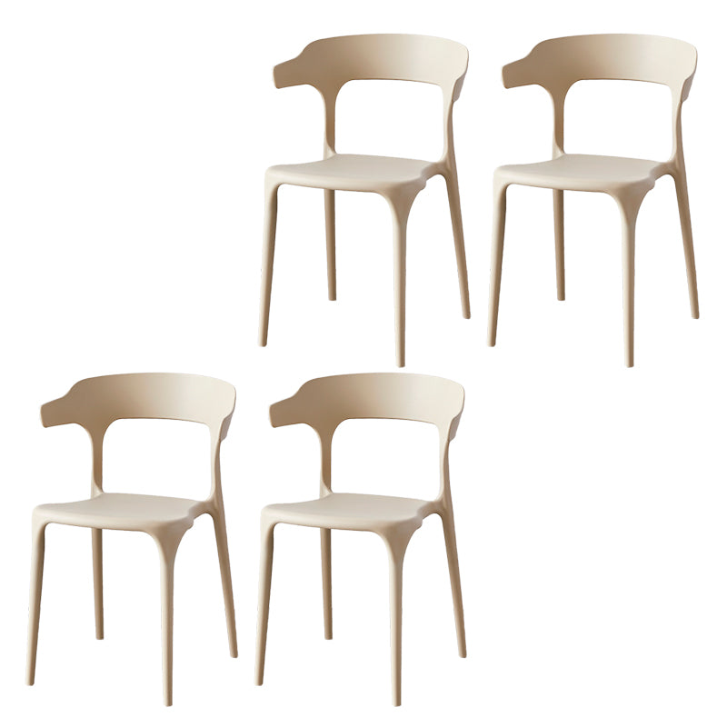 Contemporary Indoor-Outdoor Plastic Open Back Stackable Dining Side Chair