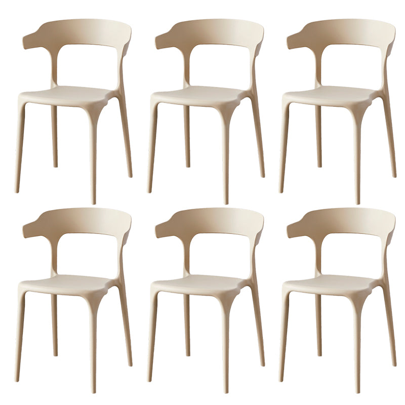 Contemporary Indoor-Outdoor Plastic Open Back Stackable Dining Side Chair
