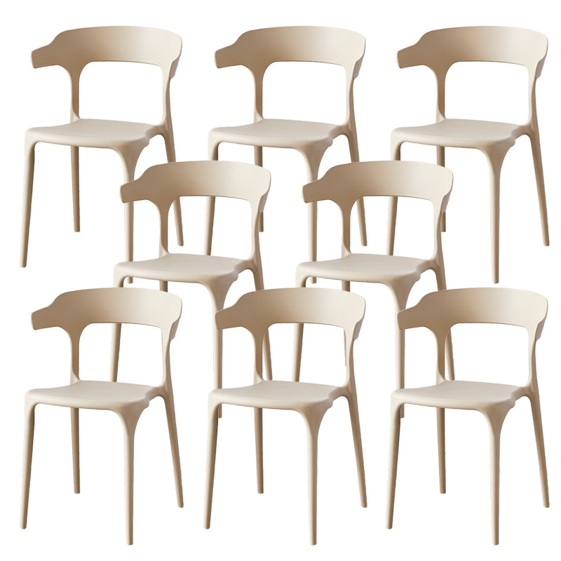 Contemporary Indoor-Outdoor Plastic Open Back Stackable Dining Side Chair