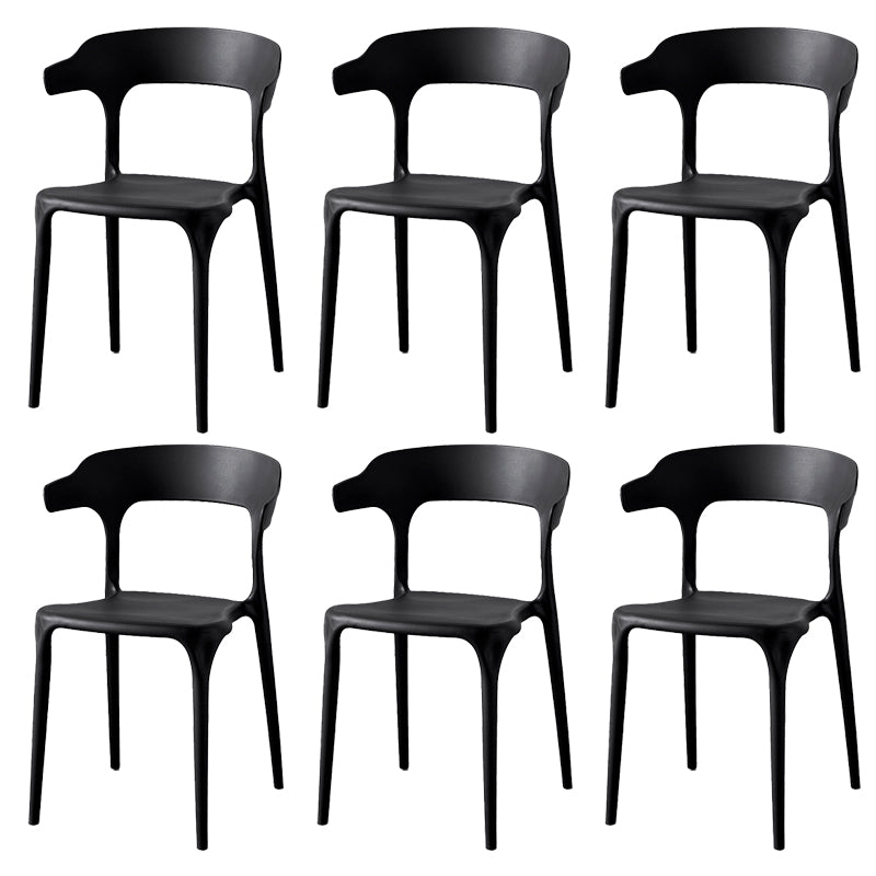 Contemporary Indoor-Outdoor Plastic Open Back Stackable Dining Side Chair