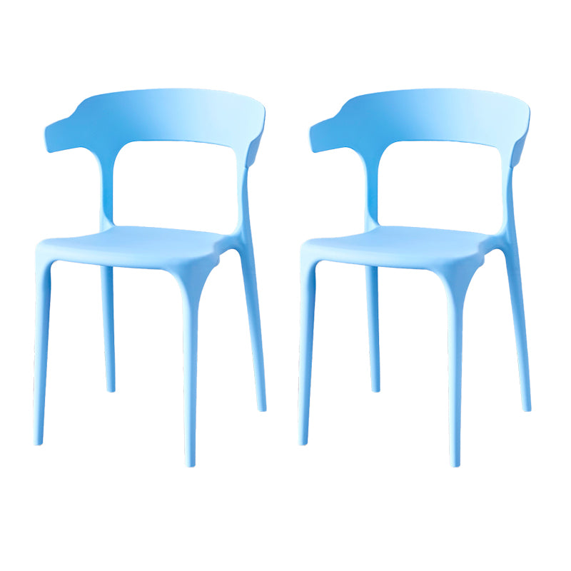 Contemporary Indoor-Outdoor Plastic Open Back Stackable Dining Side Chair