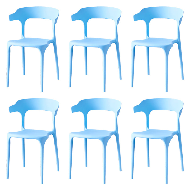 Contemporary Indoor-Outdoor Plastic Open Back Stackable Dining Side Chair