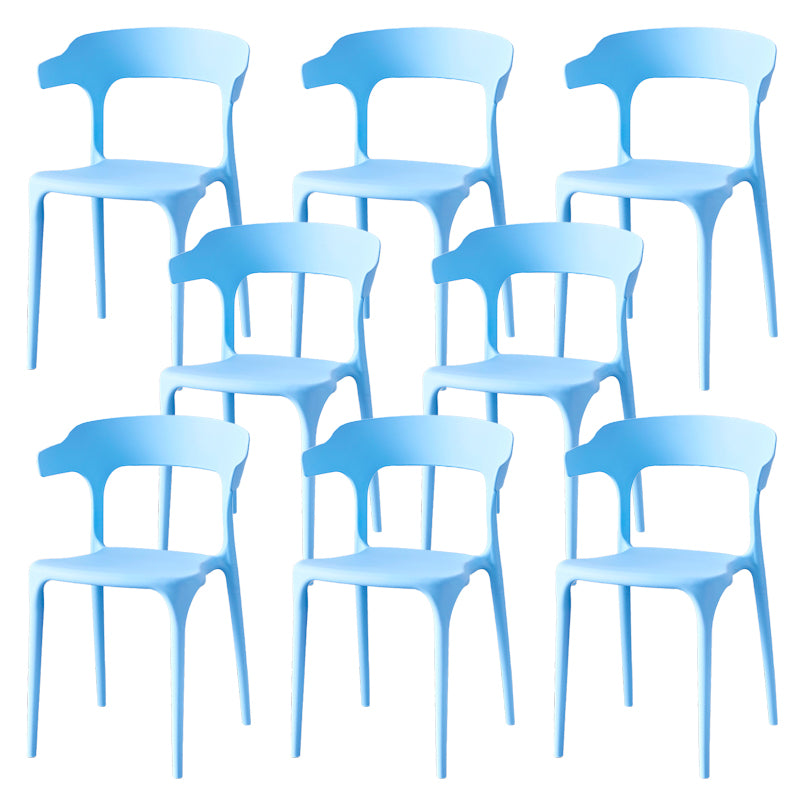 Contemporary Indoor-Outdoor Plastic Open Back Stackable Dining Side Chair
