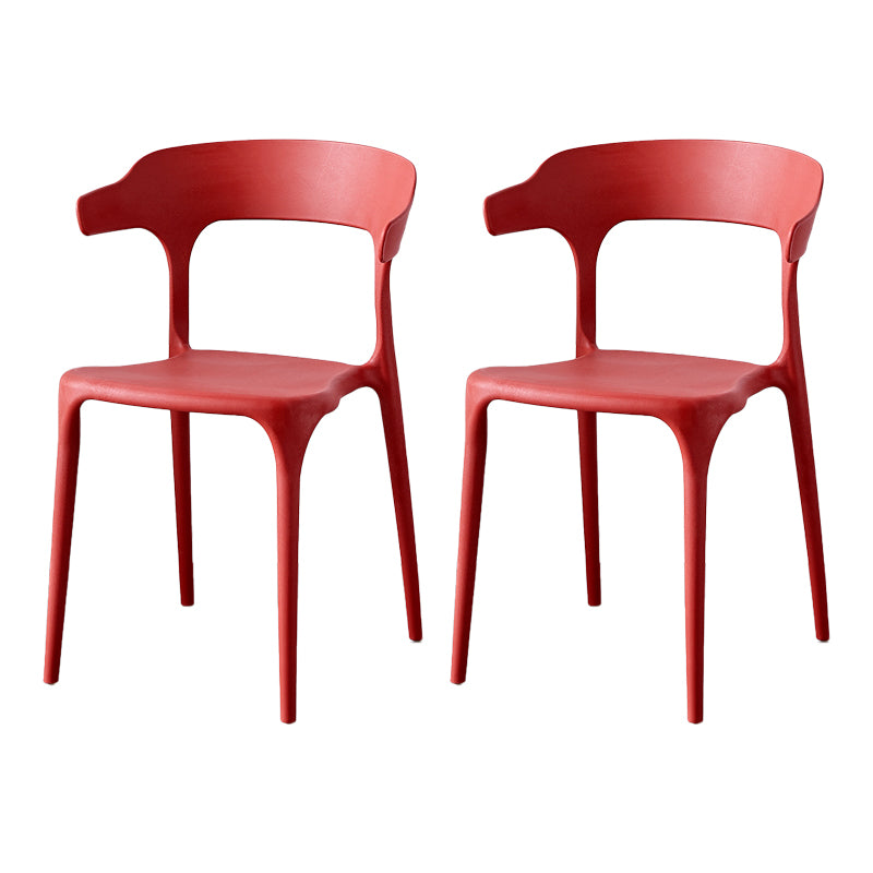 Contemporary Indoor-Outdoor Plastic Open Back Stackable Dining Side Chair