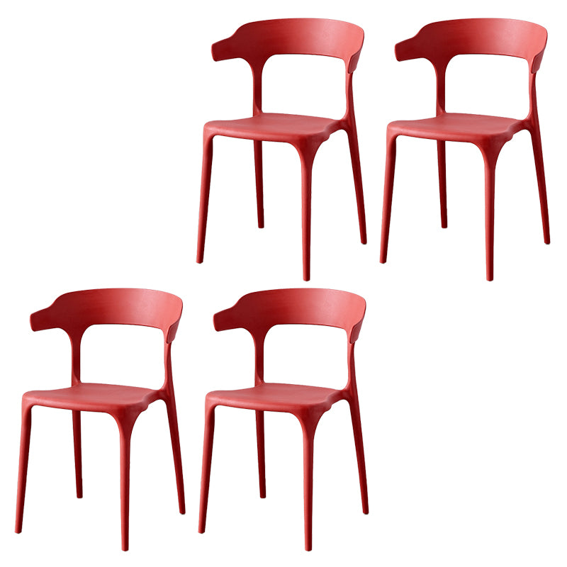 Contemporary Indoor-Outdoor Plastic Open Back Stackable Dining Side Chair