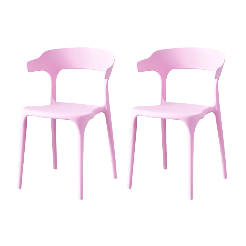 Contemporary Indoor-Outdoor Plastic Open Back Stackable Dining Side Chair