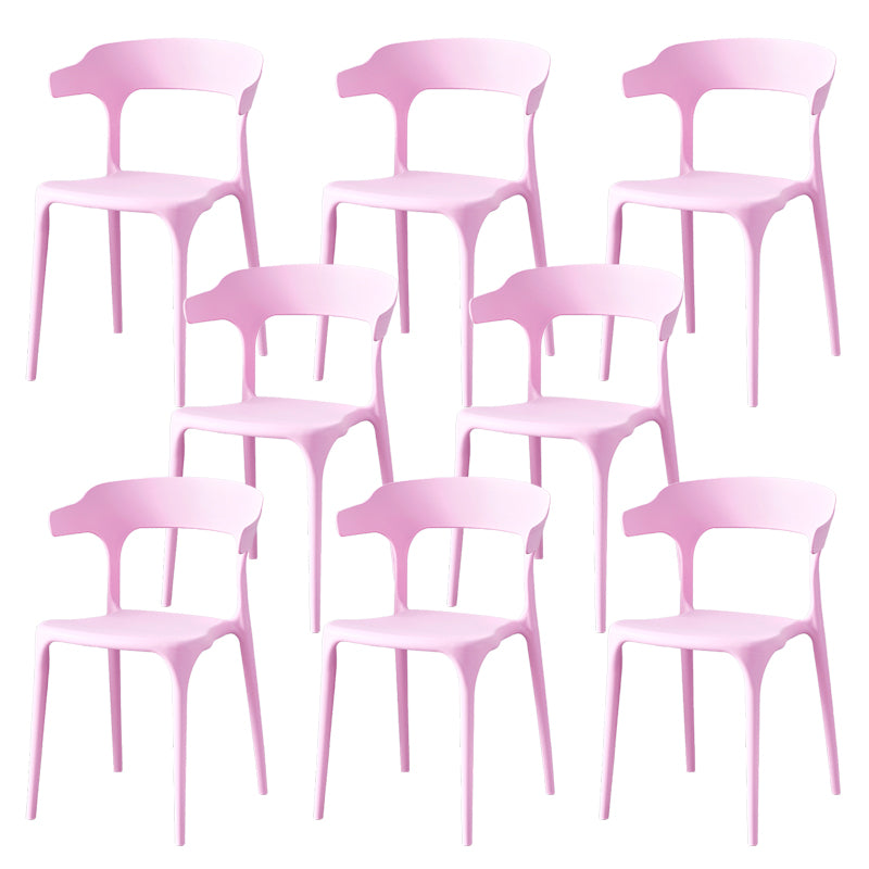 Contemporary Indoor-Outdoor Plastic Open Back Stackable Dining Side Chair