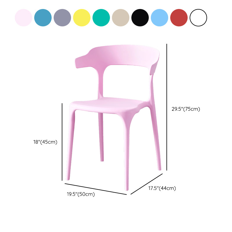 Contemporary Indoor-Outdoor Plastic Open Back Stackable Dining Side Chair