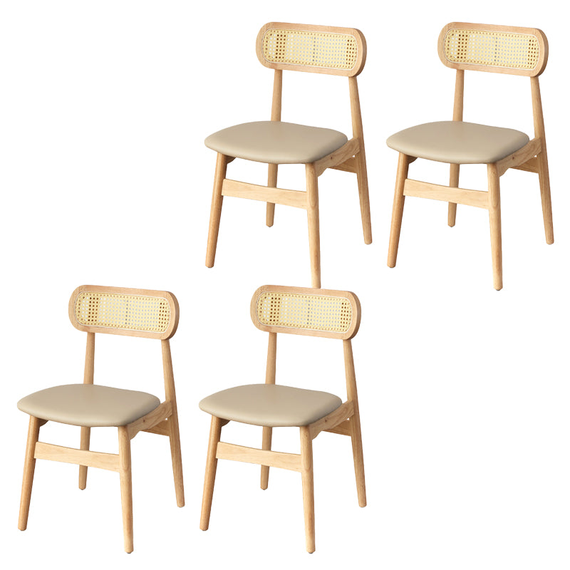 Contemporary Indoor Solid Wood Open Back Dining Side Chair for Restaurant
