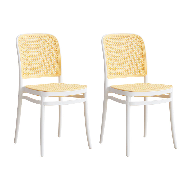 Contemporary Indoor Plastic Open Back Stackable Dining Side Chair