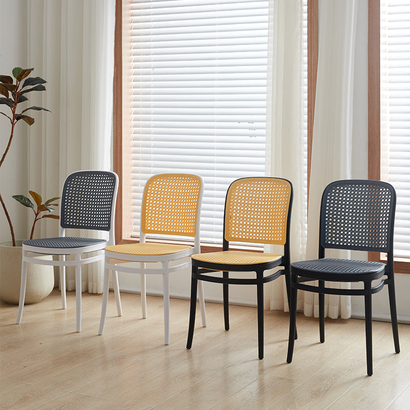 Contemporary Indoor Plastic Open Back Stackable Dining Side Chair