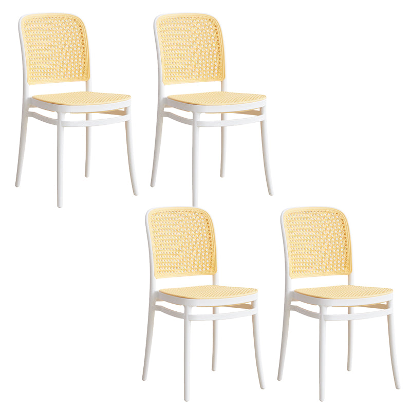 Contemporary Indoor Plastic Open Back Stackable Dining Side Chair