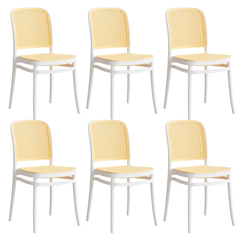 Contemporary Indoor Plastic Open Back Stackable Dining Side Chair