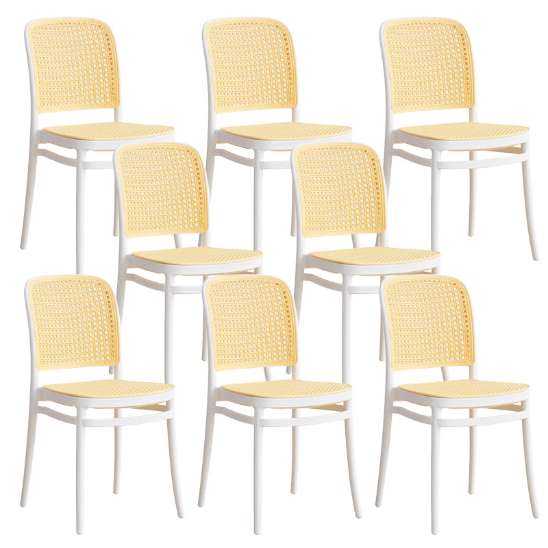 Contemporary Indoor Plastic Open Back Stackable Dining Side Chair