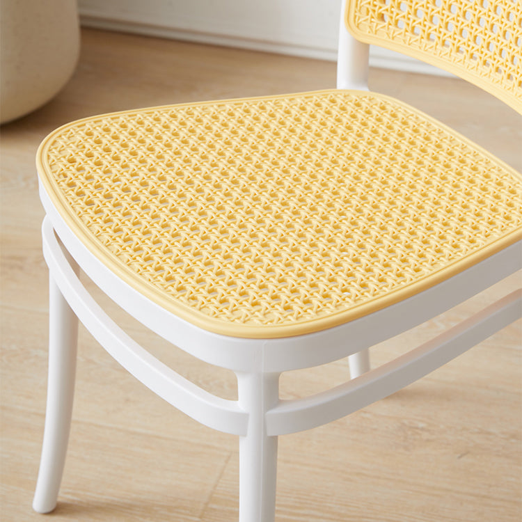 Contemporary Indoor Plastic Open Back Stackable Dining Side Chair