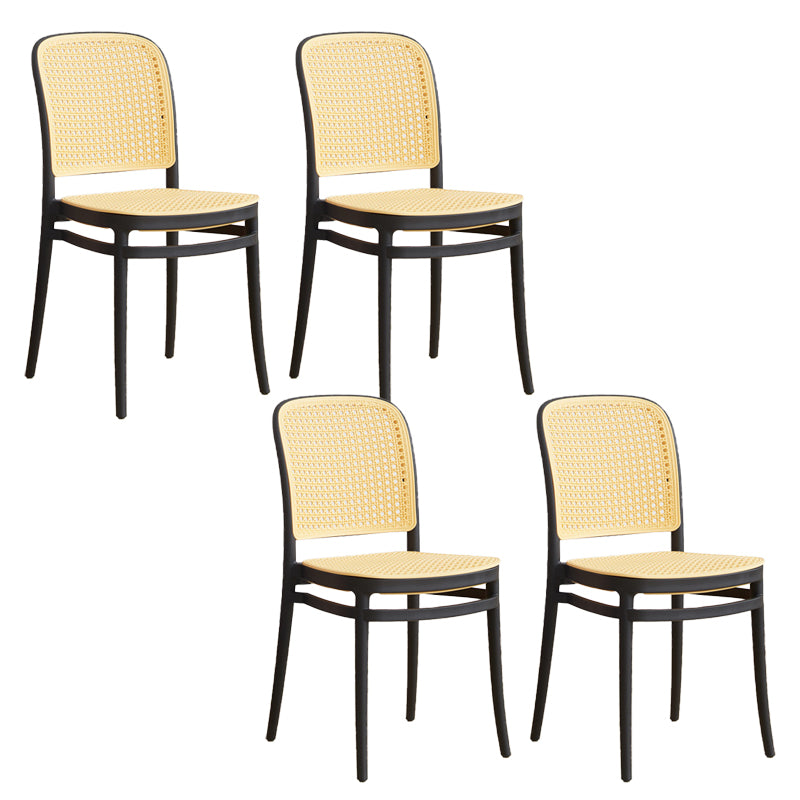 Contemporary Indoor Plastic Open Back Stackable Dining Side Chair