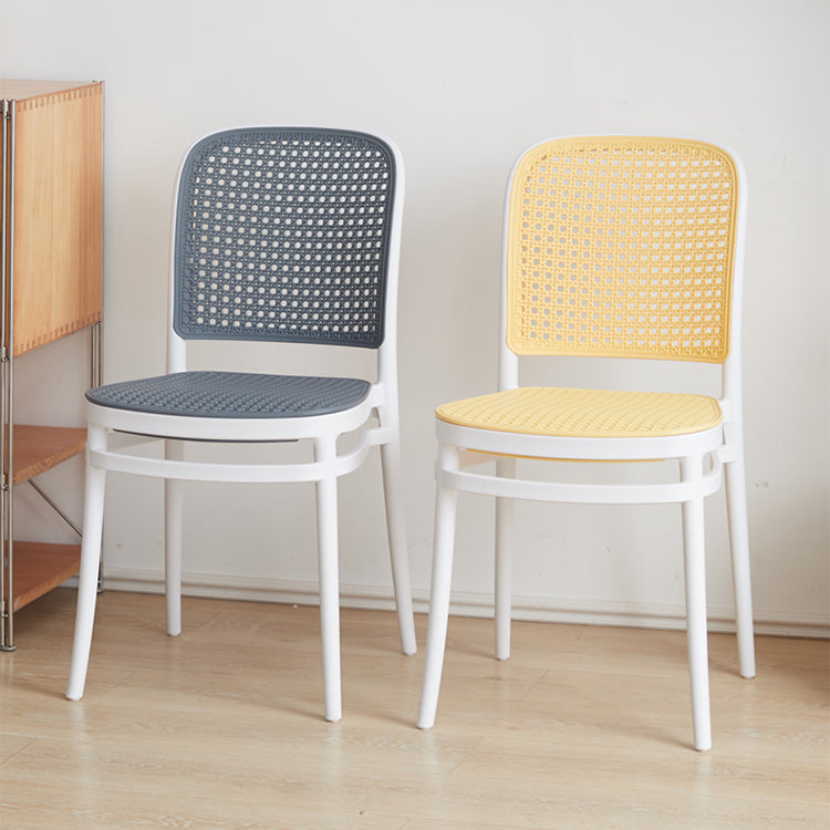 Contemporary Indoor Plastic Open Back Stackable Dining Side Chair