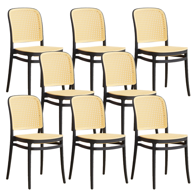 Contemporary Indoor Plastic Open Back Stackable Dining Side Chair