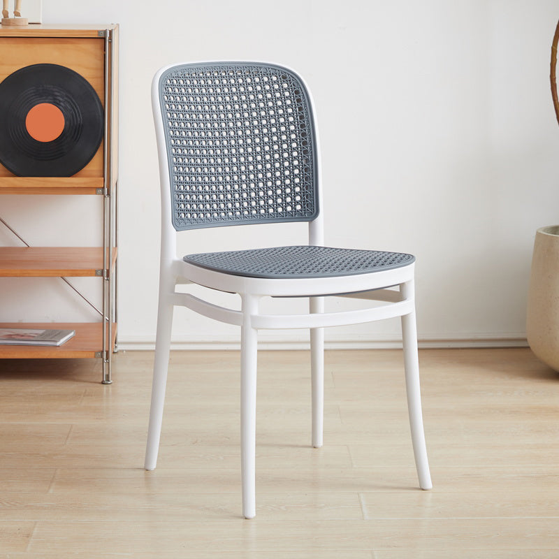 Contemporary Indoor Plastic Open Back Stackable Dining Side Chair