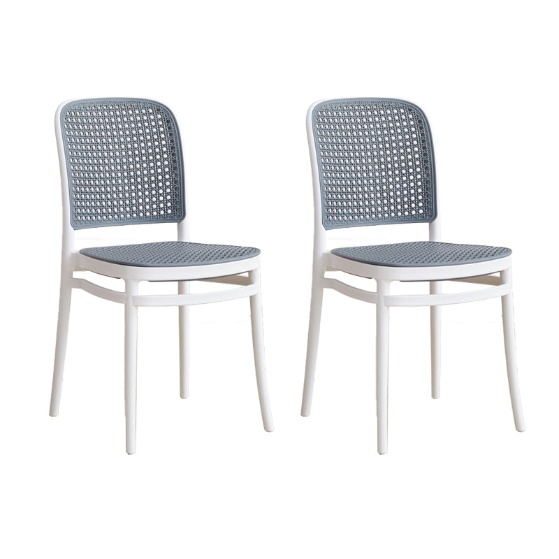 Contemporary Indoor Plastic Open Back Stackable Dining Side Chair