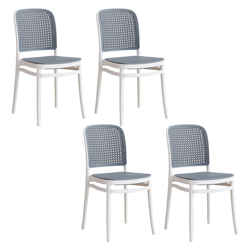 Contemporary Indoor Plastic Open Back Stackable Dining Side Chair