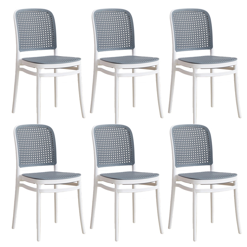 Contemporary Indoor Plastic Open Back Stackable Dining Side Chair