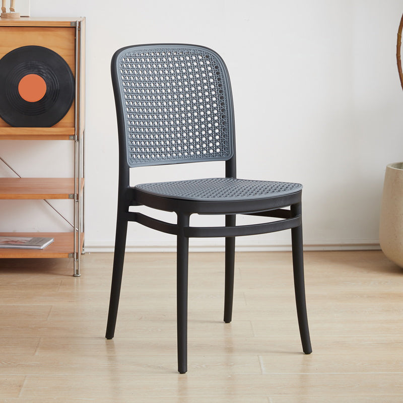 Contemporary Indoor Plastic Open Back Stackable Dining Side Chair