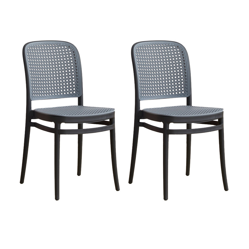 Contemporary Indoor Plastic Open Back Stackable Dining Side Chair