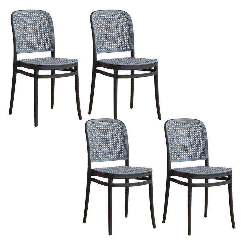 Contemporary Indoor Plastic Open Back Stackable Dining Side Chair