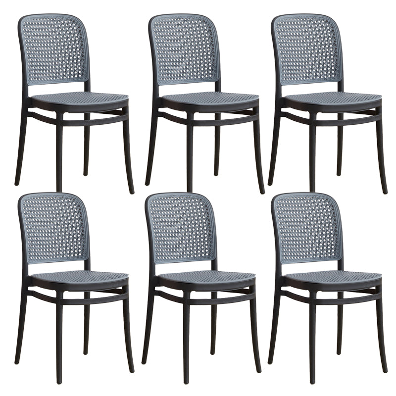 Contemporary Indoor Plastic Open Back Stackable Dining Side Chair