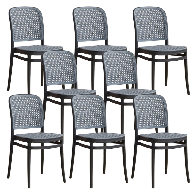 Contemporary Indoor Plastic Open Back Stackable Dining Side Chair