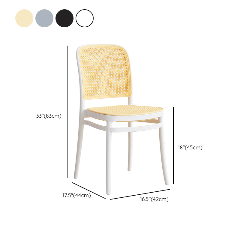 Contemporary Indoor Plastic Open Back Stackable Dining Side Chair