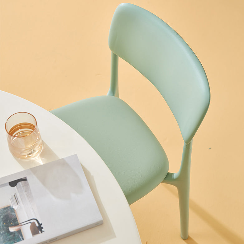 Modern Armless Dining Chairs Plastic Open Back Dining Chairs for Dining Room