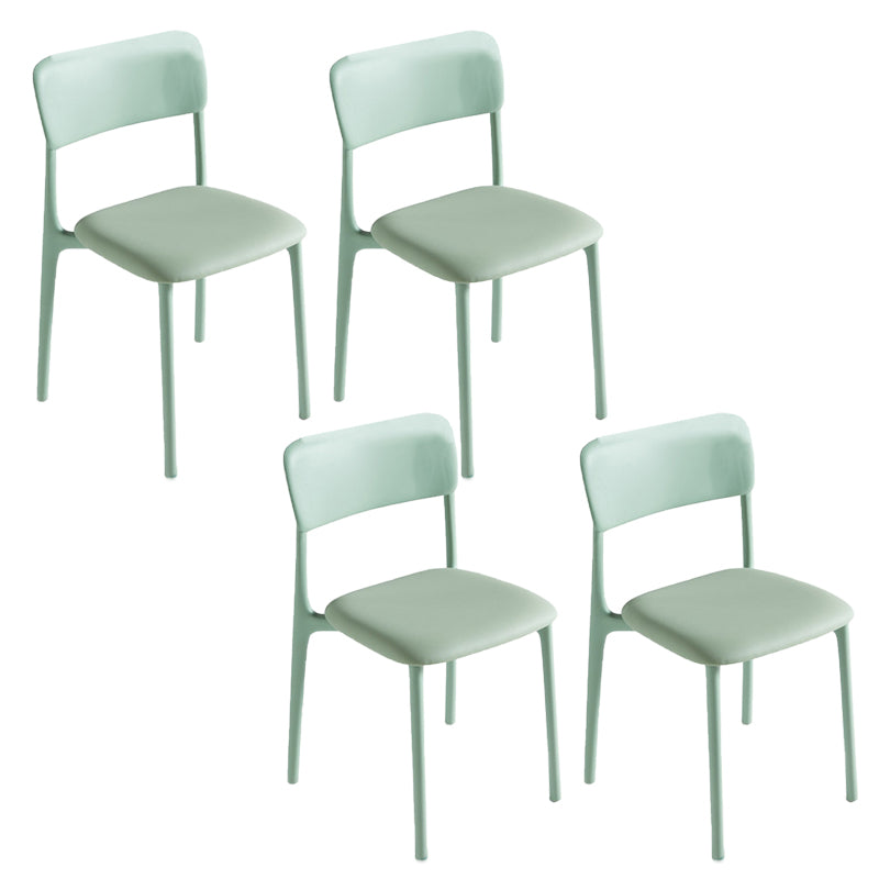 Modern Armless Dining Chairs Plastic Open Back Dining Chairs for Dining Room