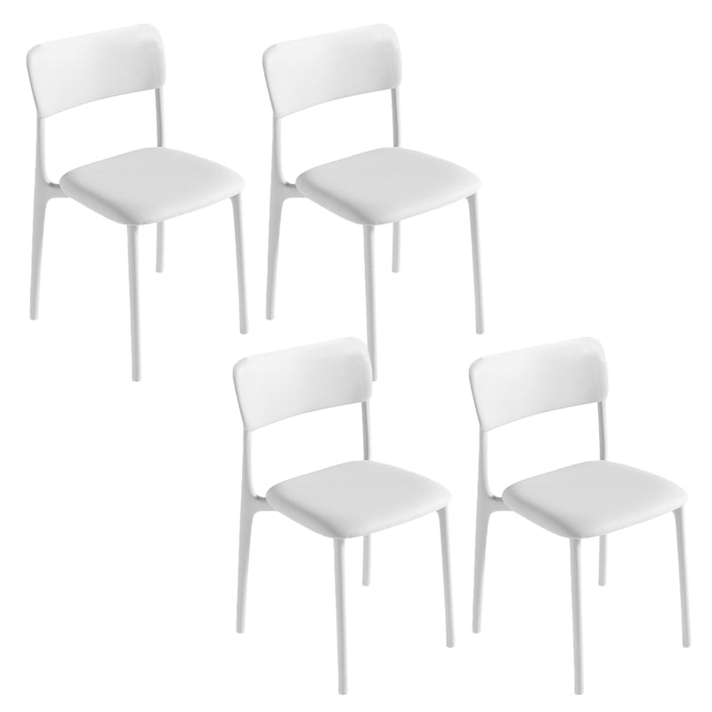 Modern Armless Dining Chairs Plastic Open Back Dining Chairs for Dining Room