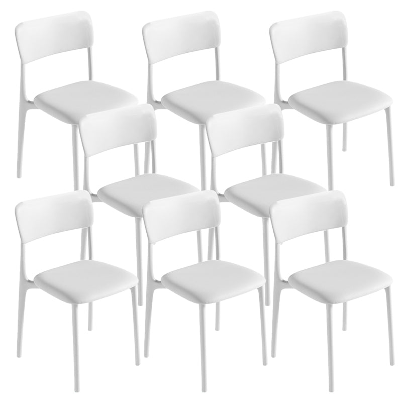 Modern Armless Dining Chairs Plastic Open Back Dining Chairs for Dining Room