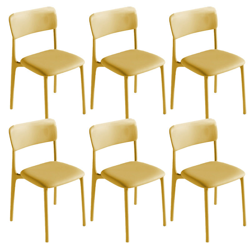 Modern Armless Dining Chairs Plastic Open Back Dining Chairs for Dining Room