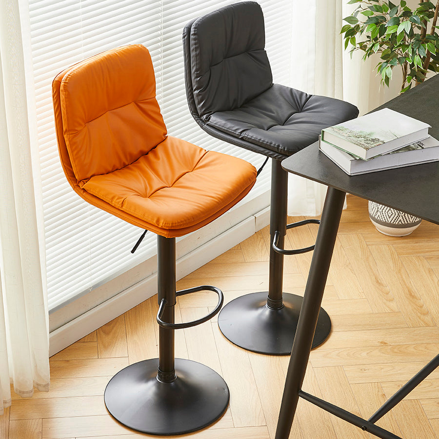 Modern Style Revolving Adjustable Upholstered Bar Stool with Metal Legs