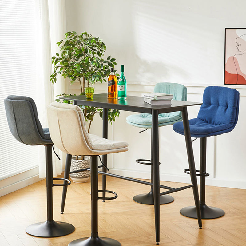 Modern Style Revolving Adjustable Upholstered Bar Stool with Metal Legs