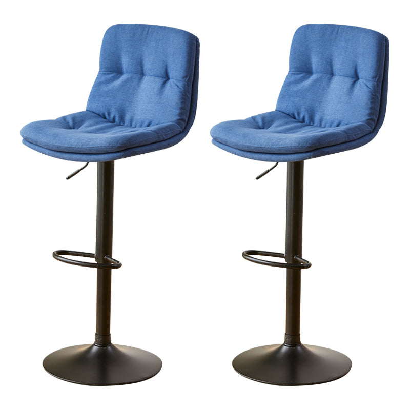 Modern Style Revolving Adjustable Upholstered Bar Stool with Metal Legs