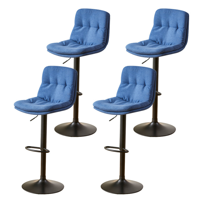 Modern Style Revolving Adjustable Upholstered Bar Stool with Metal Legs