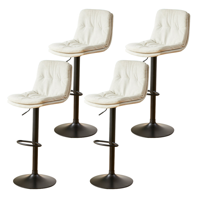 Modern Style Revolving Adjustable Upholstered Bar Stool with Metal Legs