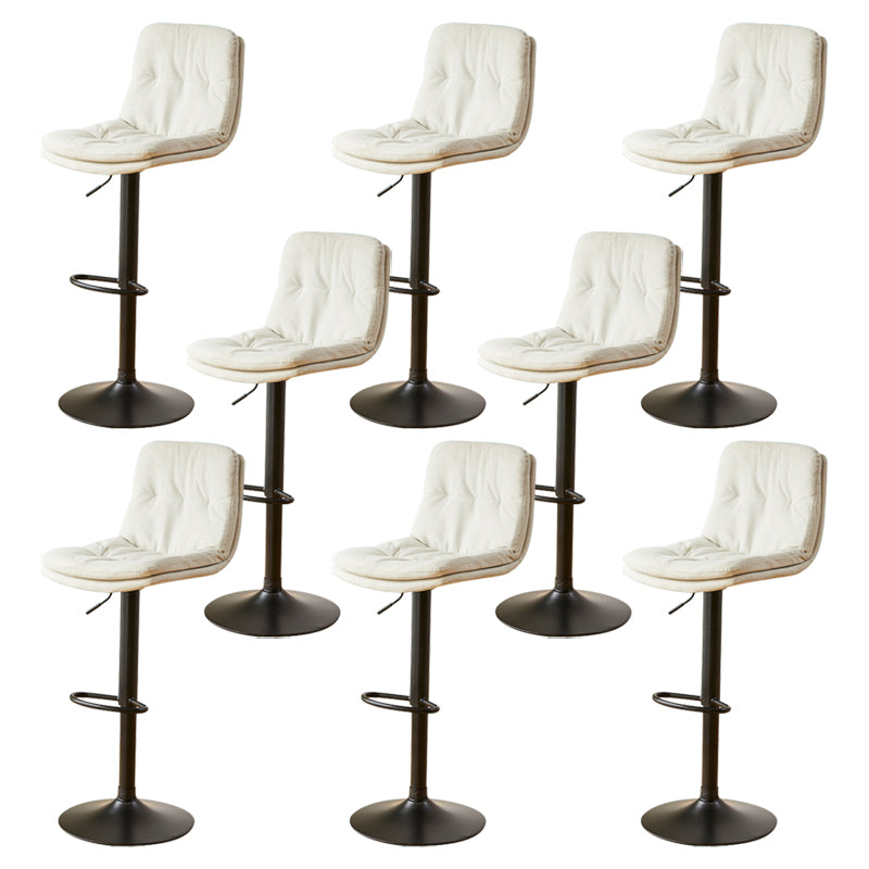 Modern Style Revolving Adjustable Upholstered Bar Stool with Metal Legs