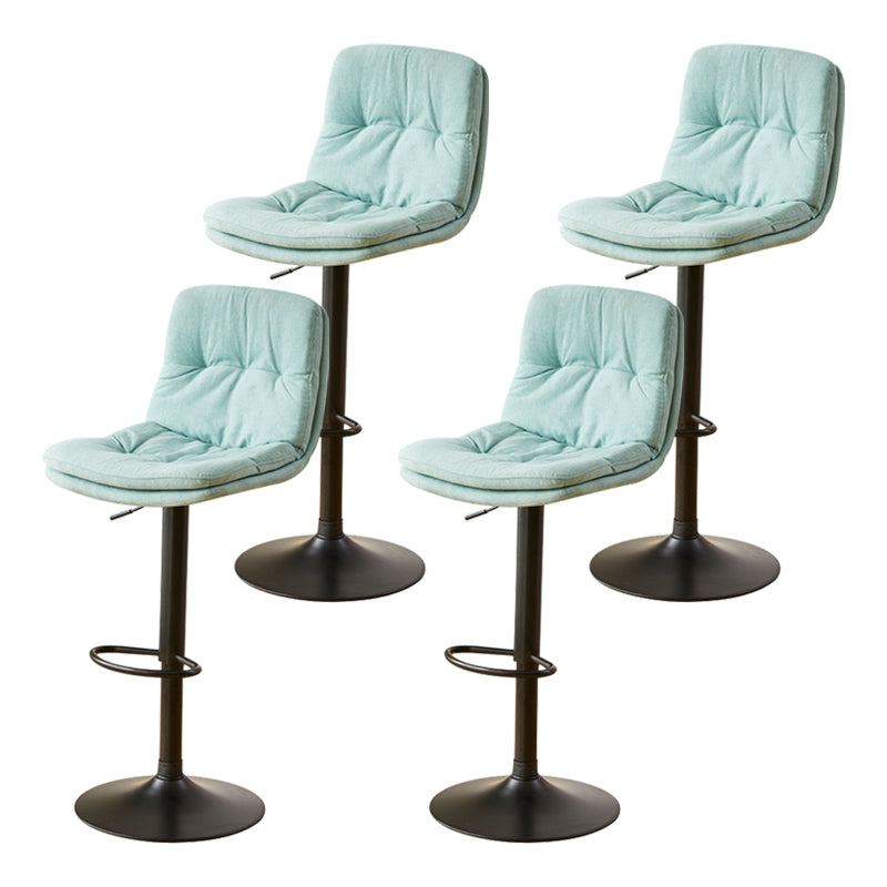 Modern Style Revolving Adjustable Upholstered Bar Stool with Metal Legs