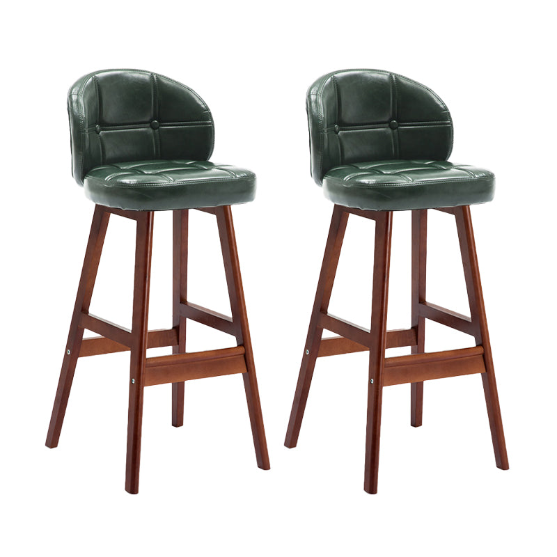Contemporary Low Back Rubberwood Indoor Bar Stools with Cushion