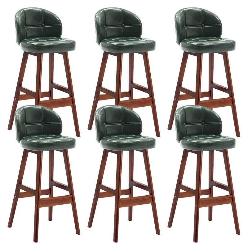 Contemporary Low Back Rubberwood Indoor Bar Stools with Cushion