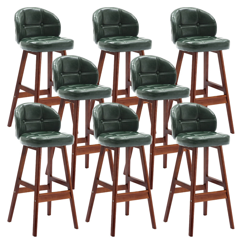 Contemporary Low Back Rubberwood Indoor Bar Stools with Cushion